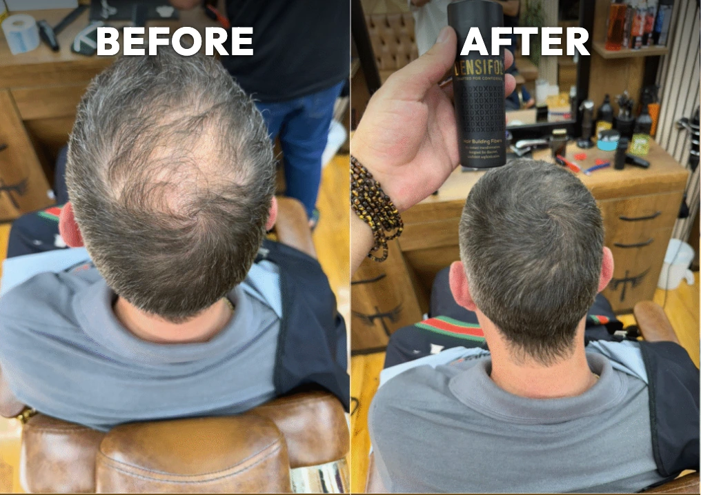 Customer without Densifol on the left, covered with Densifol on the right